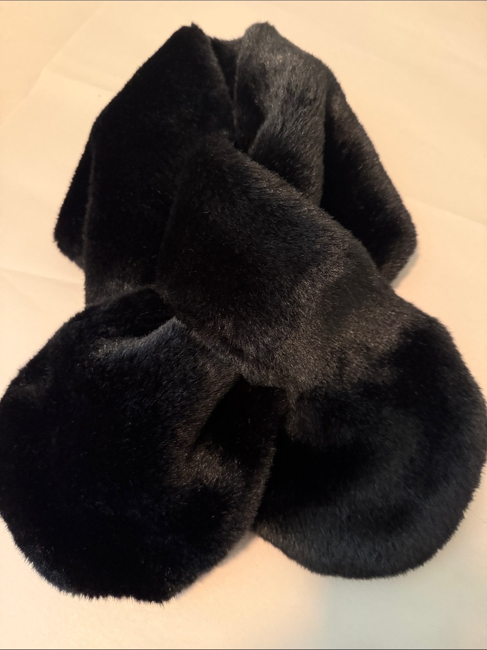 Black Faux Fur Scarf - Elegant Winter Accessory